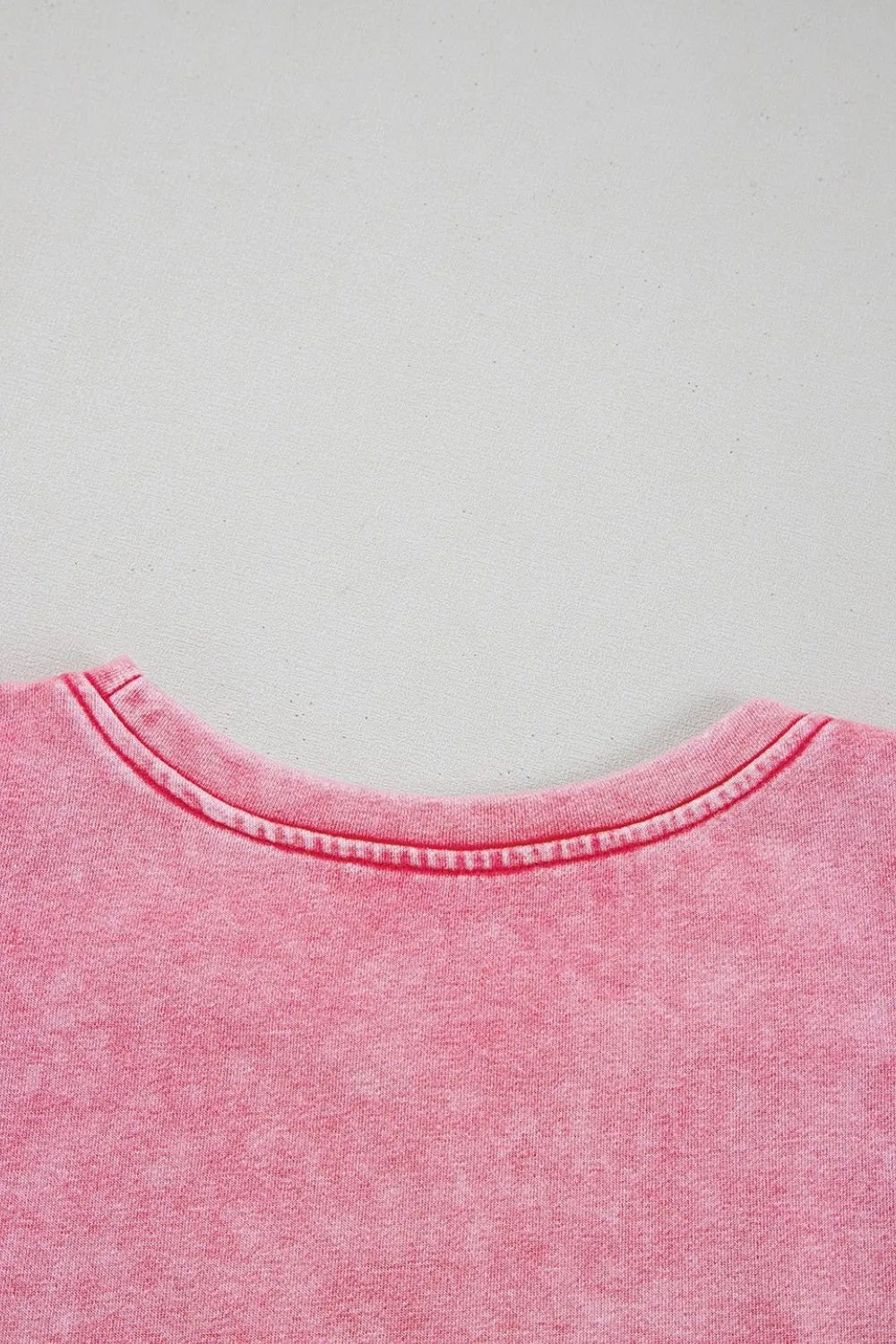 Mineral Wash Raw Edge Ruffle Mini Dress – Dusty Pink by Simply Love