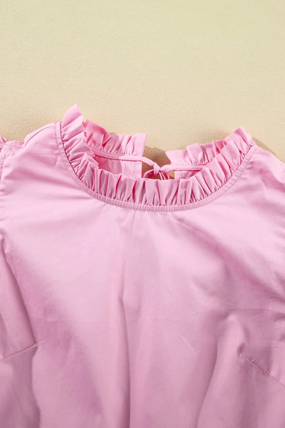 Ruffled Sleeve Frilled Collar Blouse – Blush Pink for Shopify Collective (8 view)