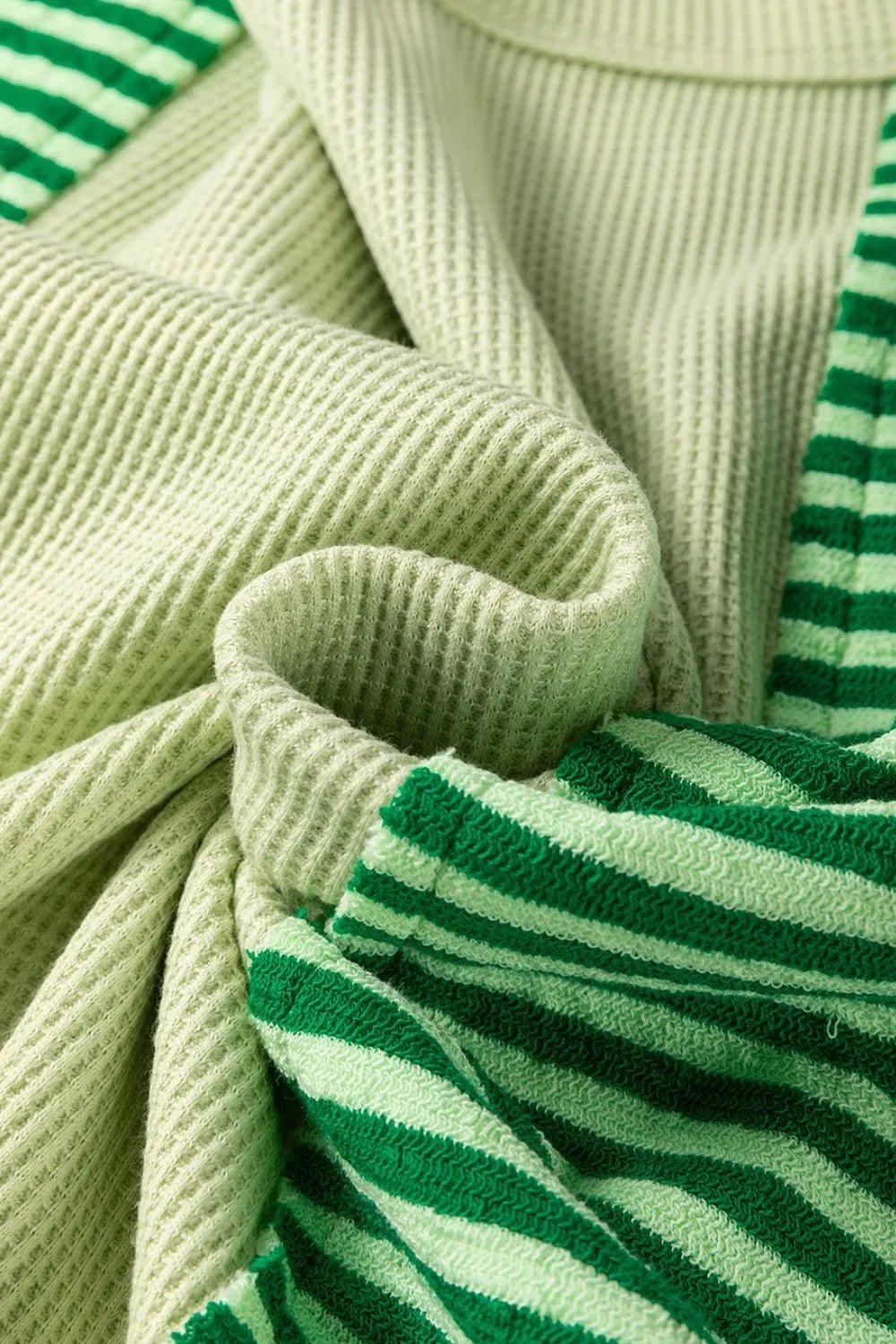 Striped Textured Half Sleeve T-Shirt – Green for Shopify Collective (6 view)