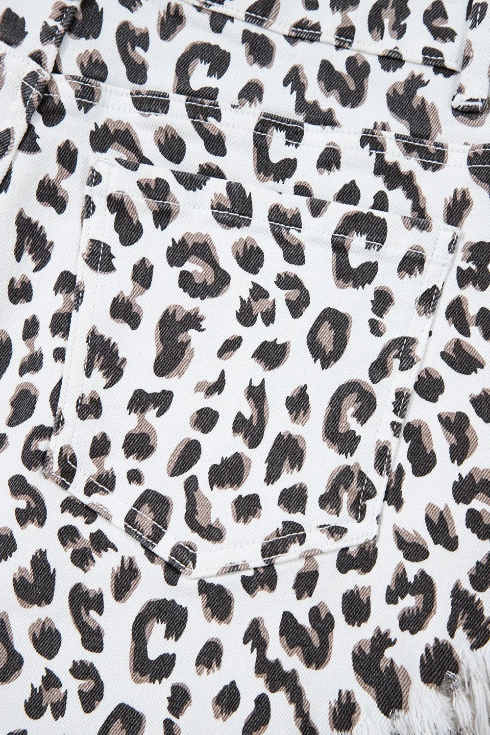 Leopard Frayed Hem Denim Shorts – Leopard for Shopify Collective (7 view)