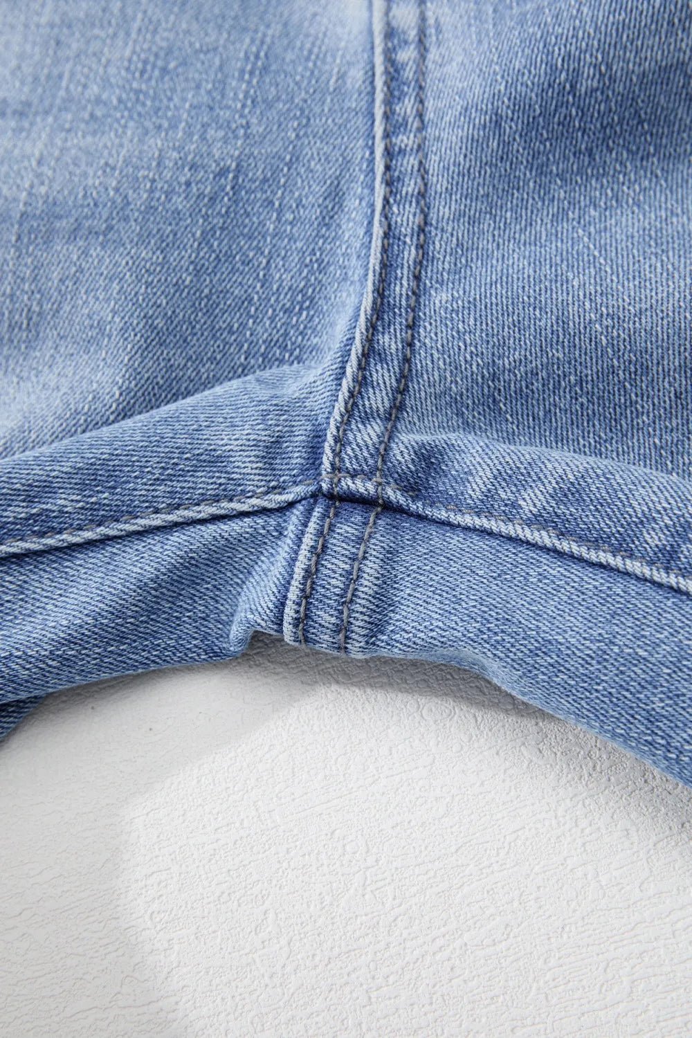 Mineral Wash Raw Hem High Waist Flared Jeans – Light Blue for Shopify Collective (18 view)