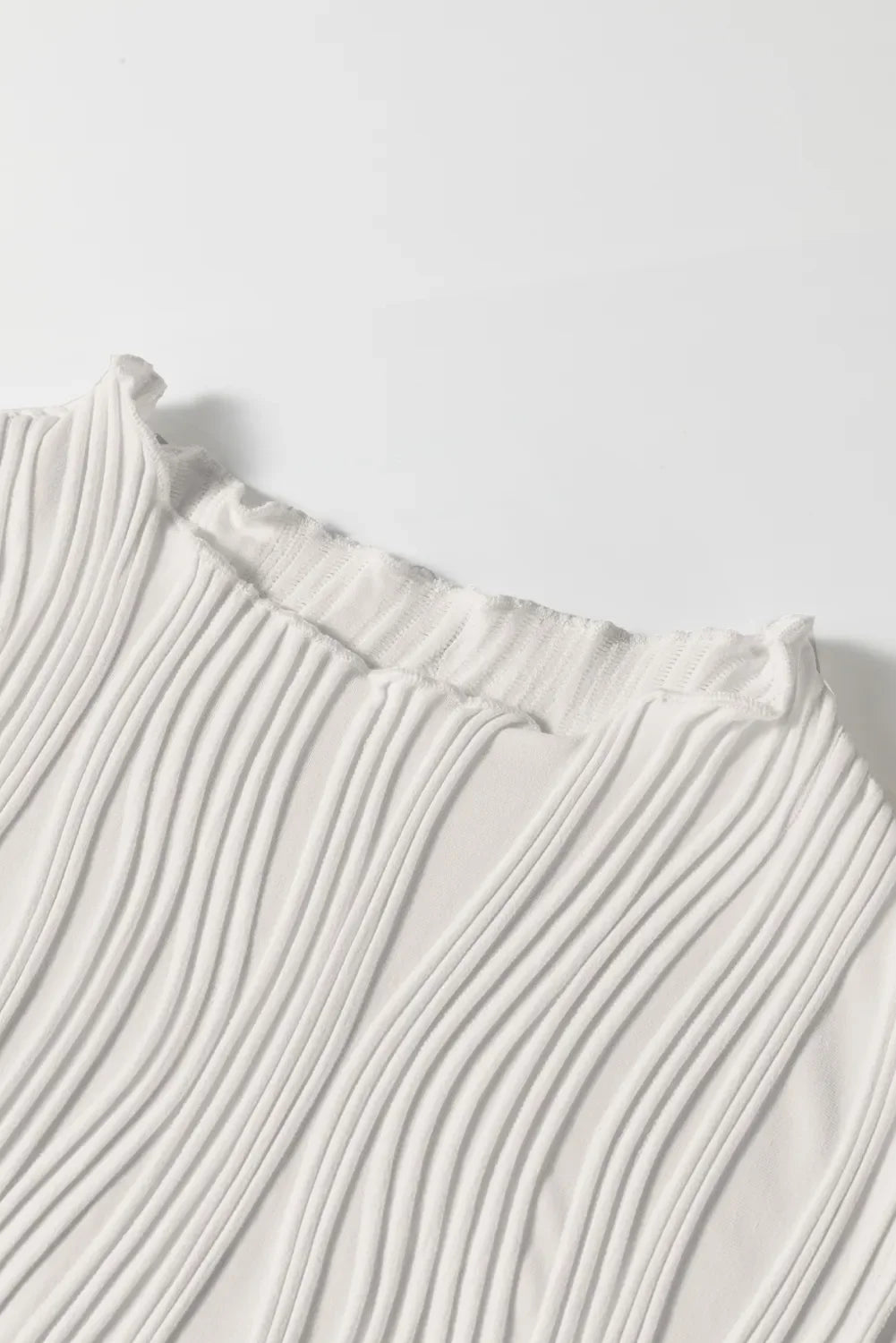 Wavy Textured Mock Neck Tank – White for Shopify Collective (10 view)