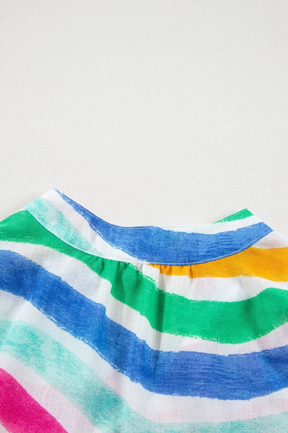 Rainbow Stripes Ruffled Hem Tank Top – Multicolor Tank Top for Shopify Collective (6 view)
