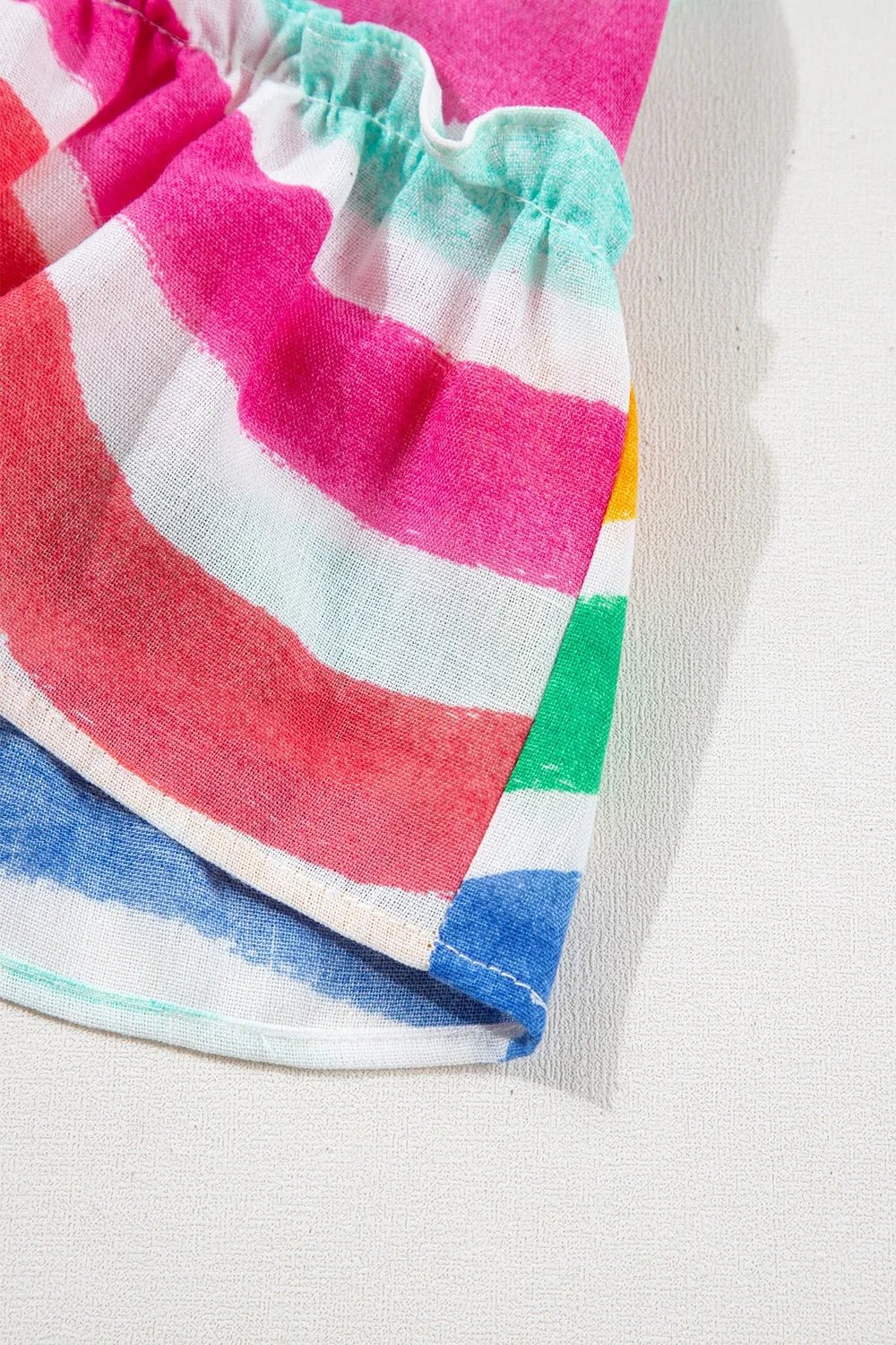 Rainbow Stripes Ruffled Hem Tank Top – Multicolor Tank Top for Shopify Collective (8 view)