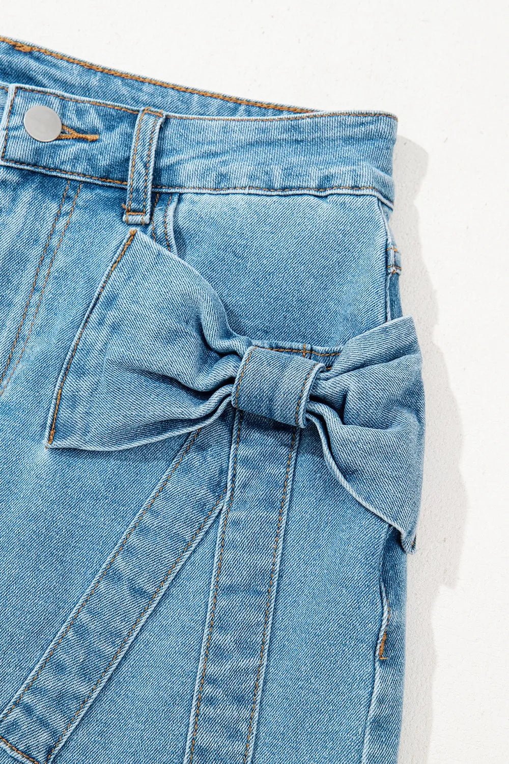 Acid Wash Bowknot Details High Waist Denim Skirt – Medium for Shopify Collective (9 view)