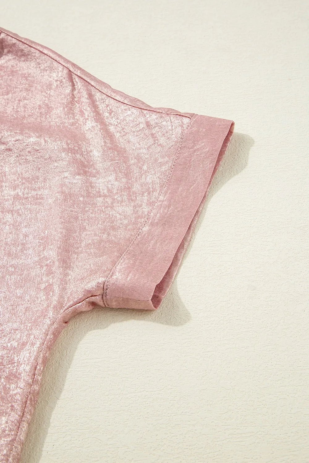 Button Down Short Sleeve Shirt – Pale Blush for Shopify Collective (8 view)