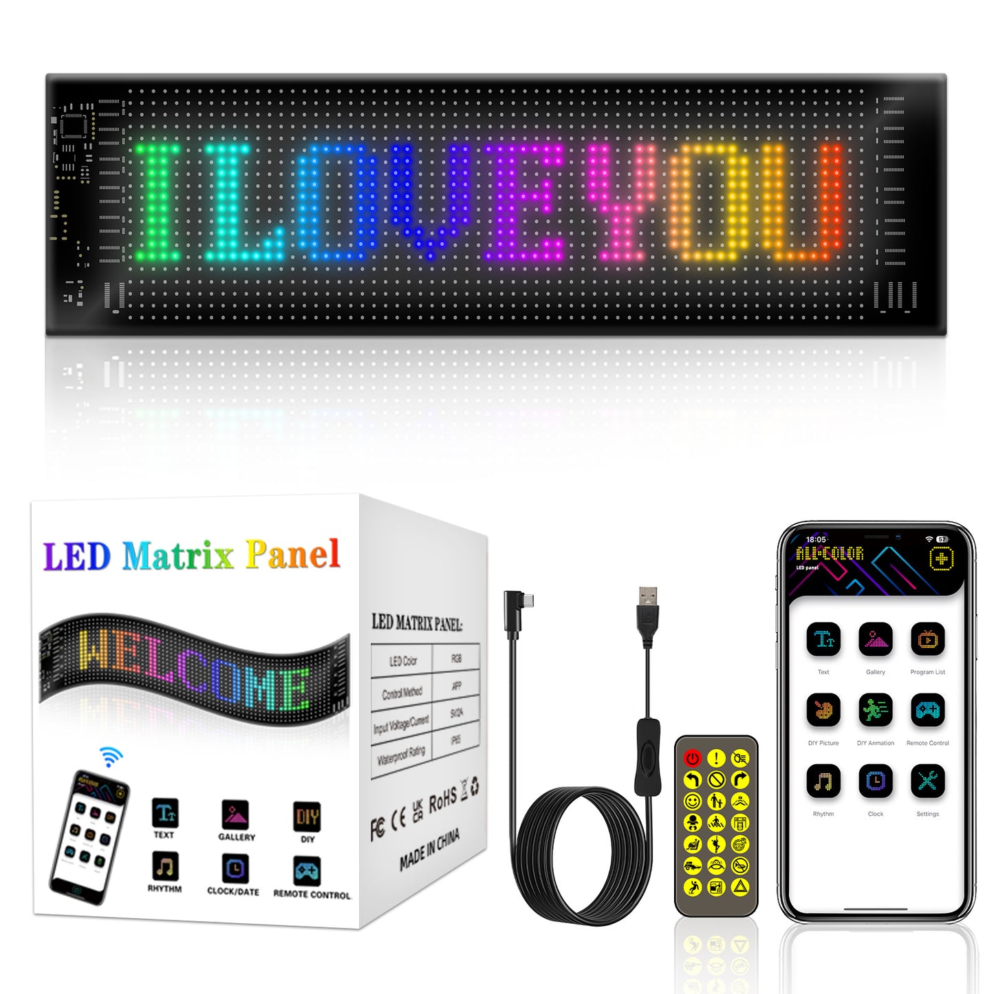 14 Inch Programmable Pixel Panel – Scrollable LED Display – electrioncs by Sbrtnhomes