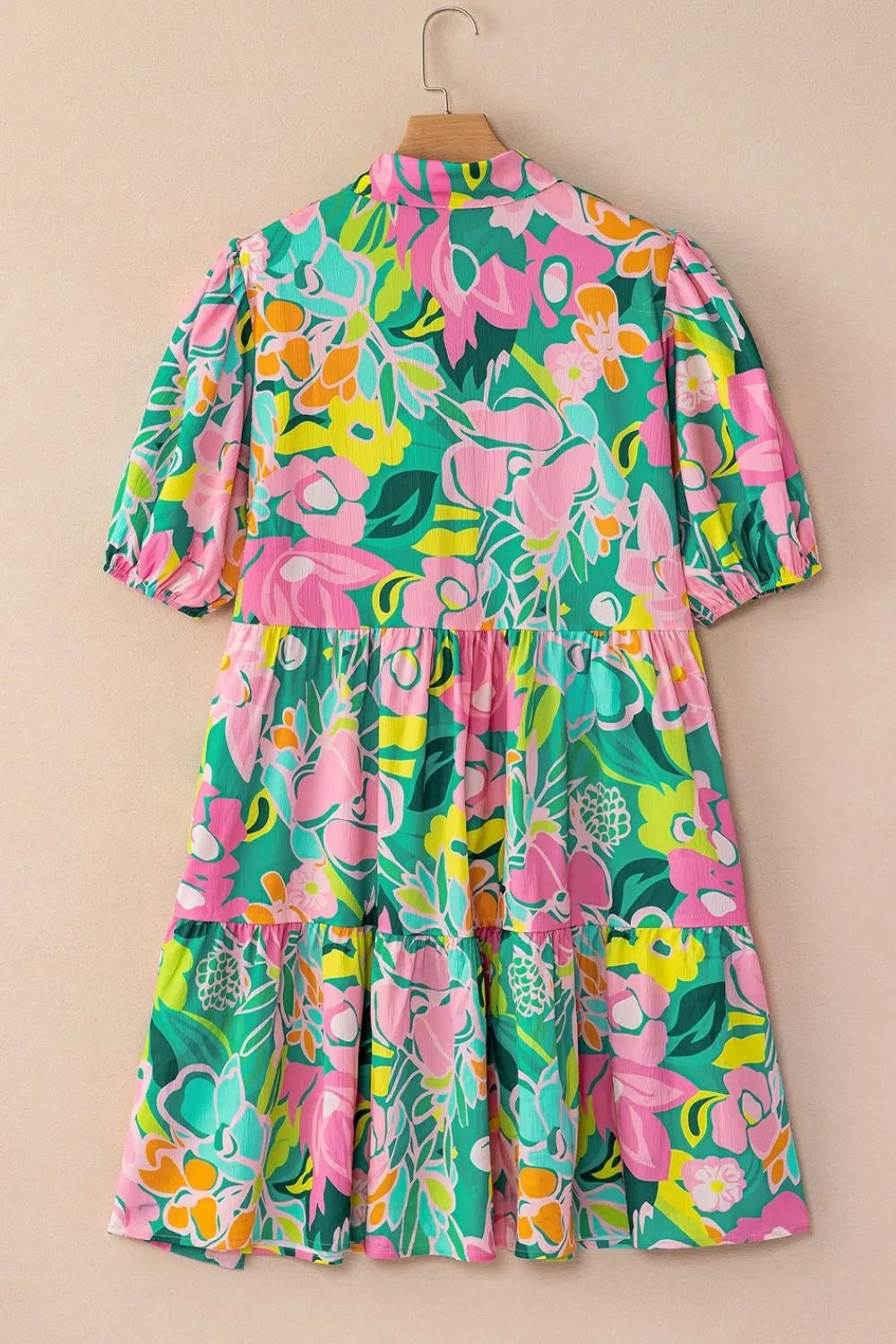 Button Down Floral Puff Sleeve Babydoll Dress – Strawberry for Shopify Collective (11 view)