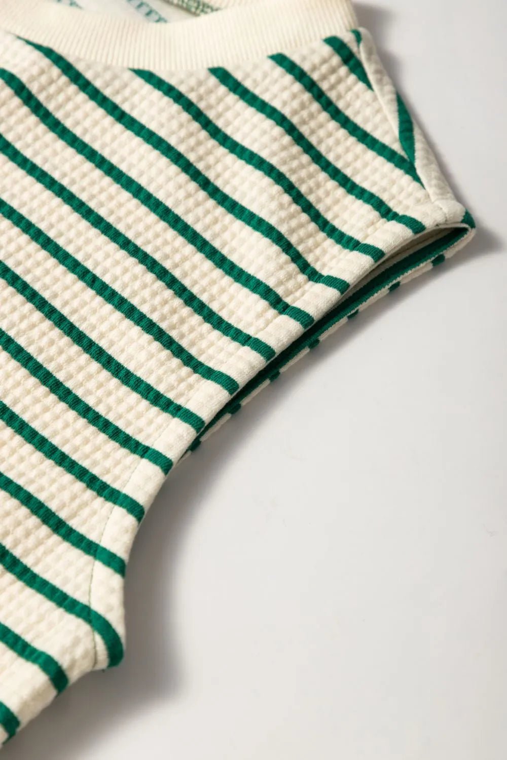 Stripe Woven Sleeveless Mini Dress – Dark Green for Shopify Collective (10 view)