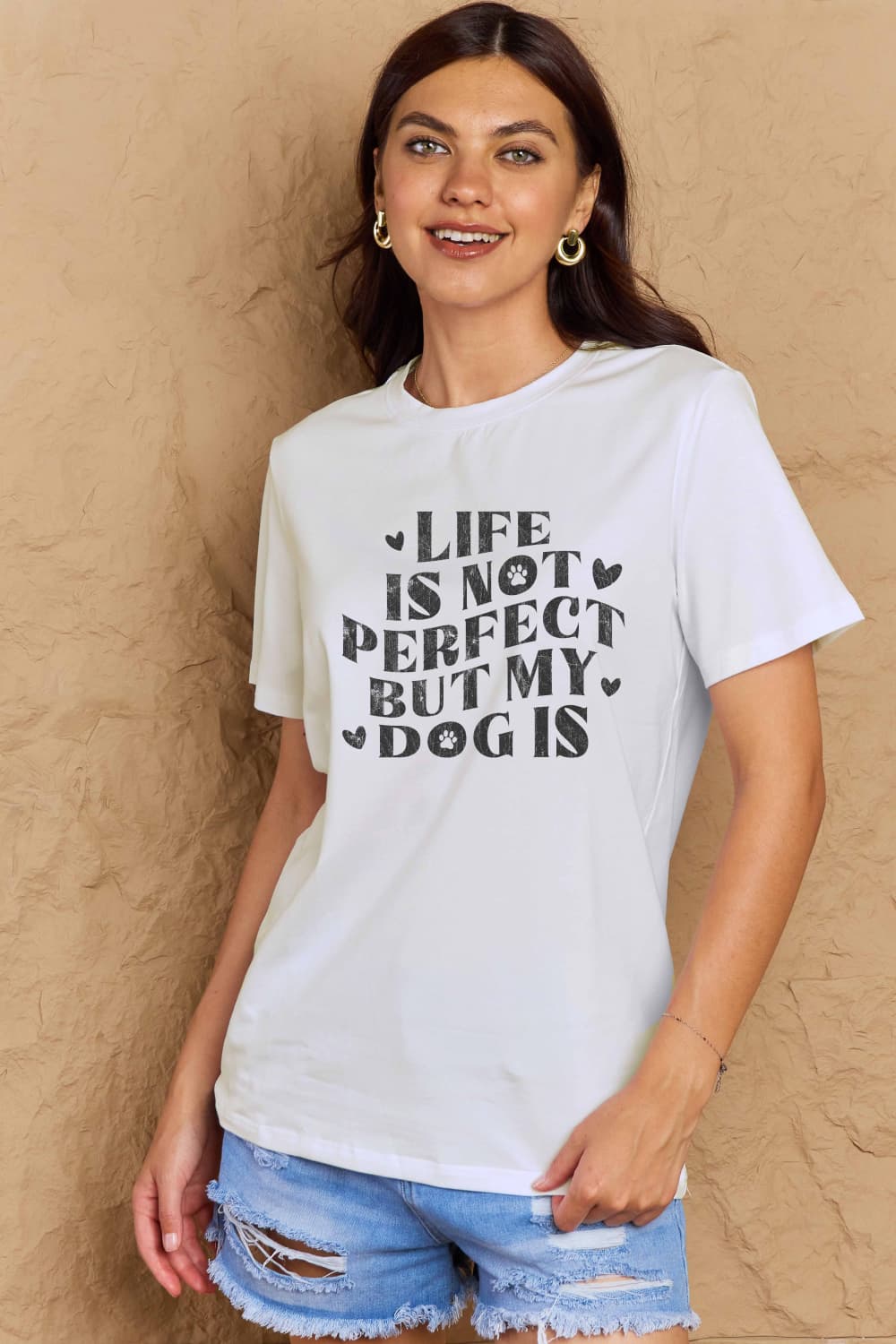 Simply Love Full Size Dog Slogan Graphic Cotton T-Shirt – Bleach by Simply Love