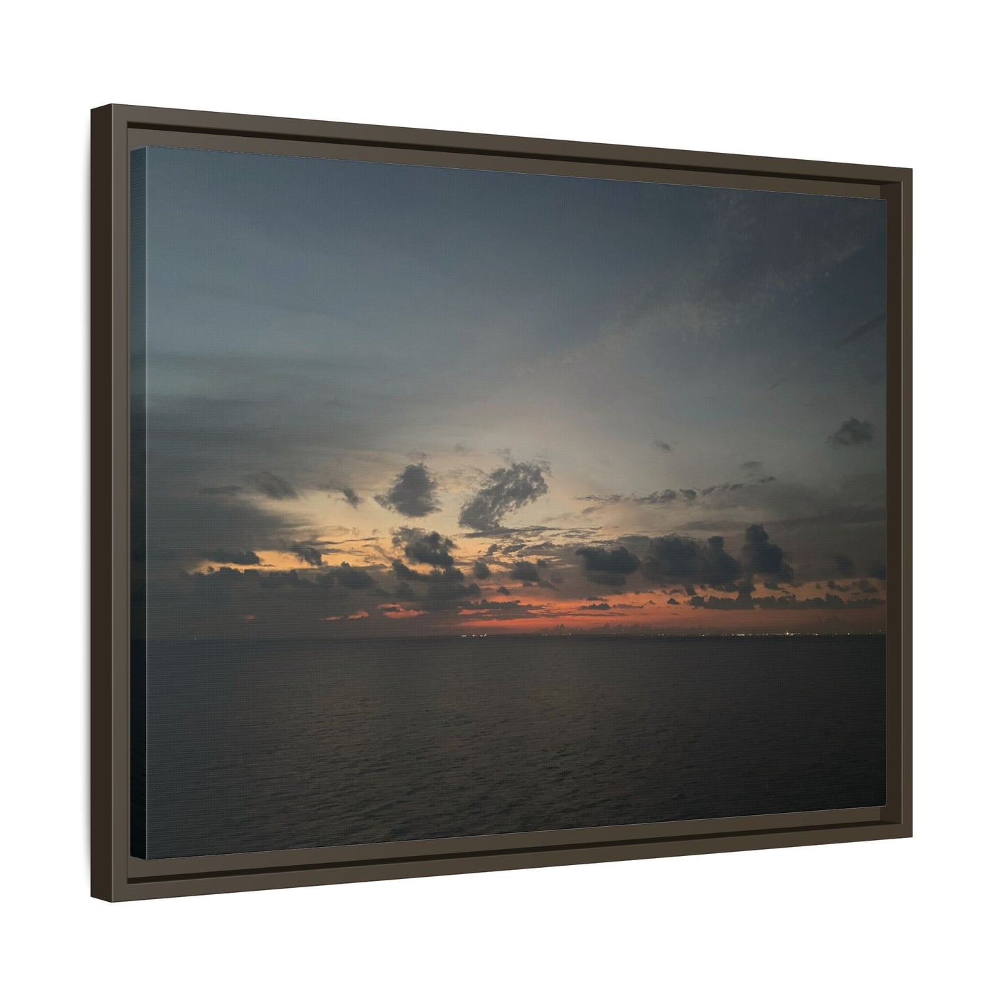 Framed Ocean Sunset Canvas Print, Coastal Wall Art, Home Decor, Gift for Nature Lovers, Beach House Accent