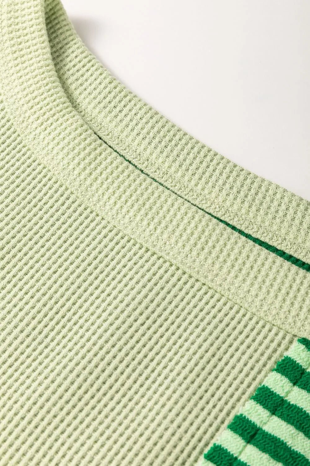 Striped Textured Half Sleeve T-Shirt – Green for Shopify Collective (5 view)