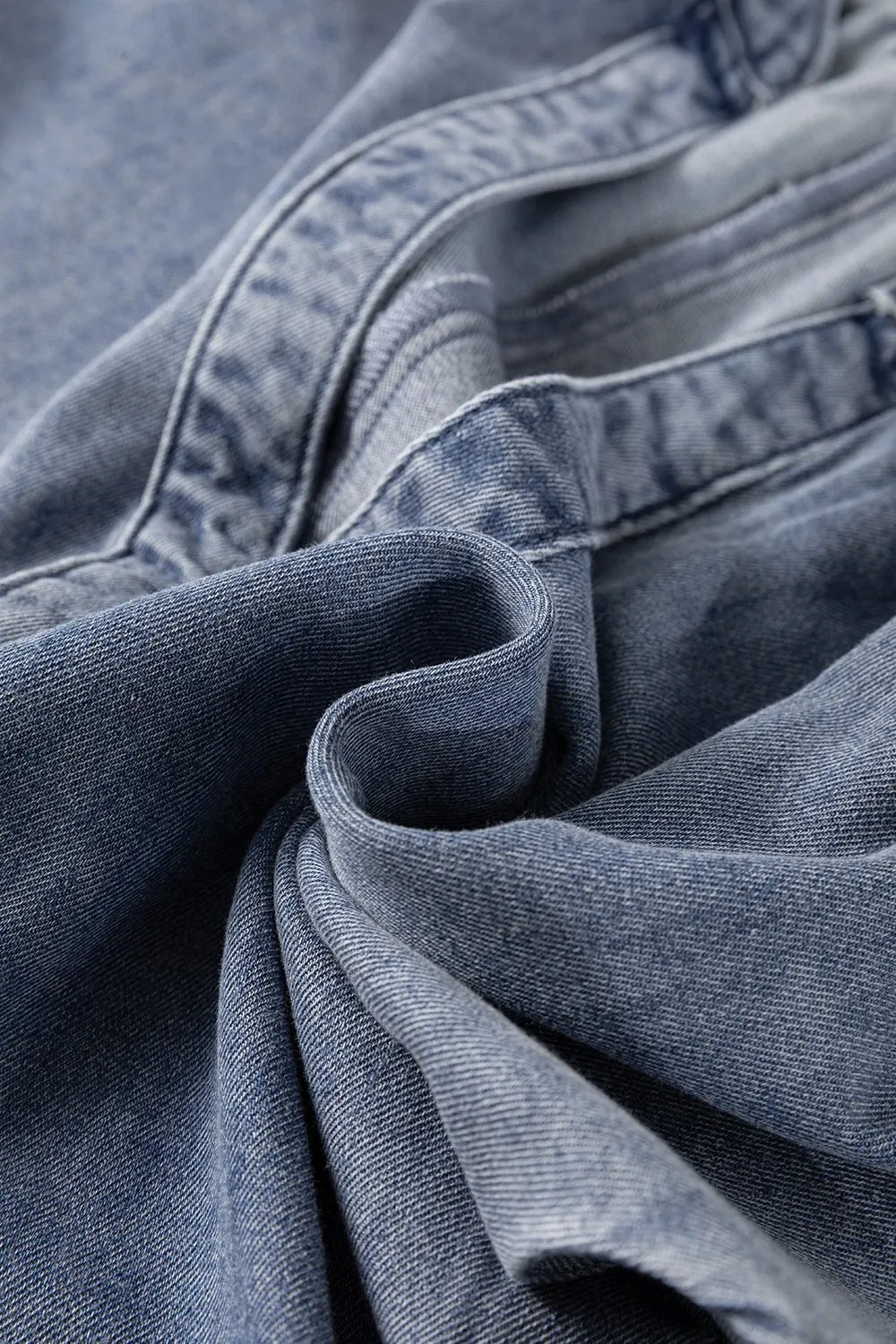 V Neck Ruffled Short Puff Sleeve Denim Top – Medium for Shopify Collective (11 view)