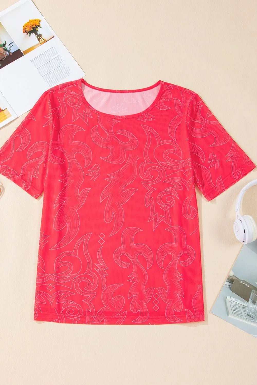 Round Neck Short Sleeve T-Shirt – Strawberry for Shopify Collective (3 view)