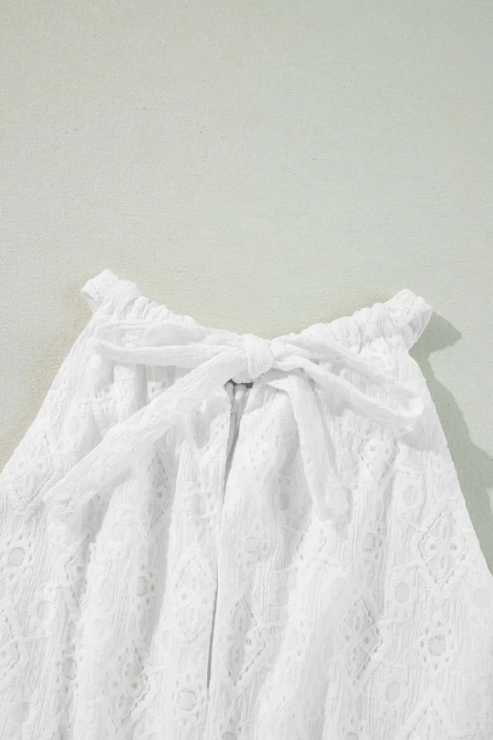 Lace Sleeveless Tied Waist Mini Dress – White for Shopify Collective (12 view)