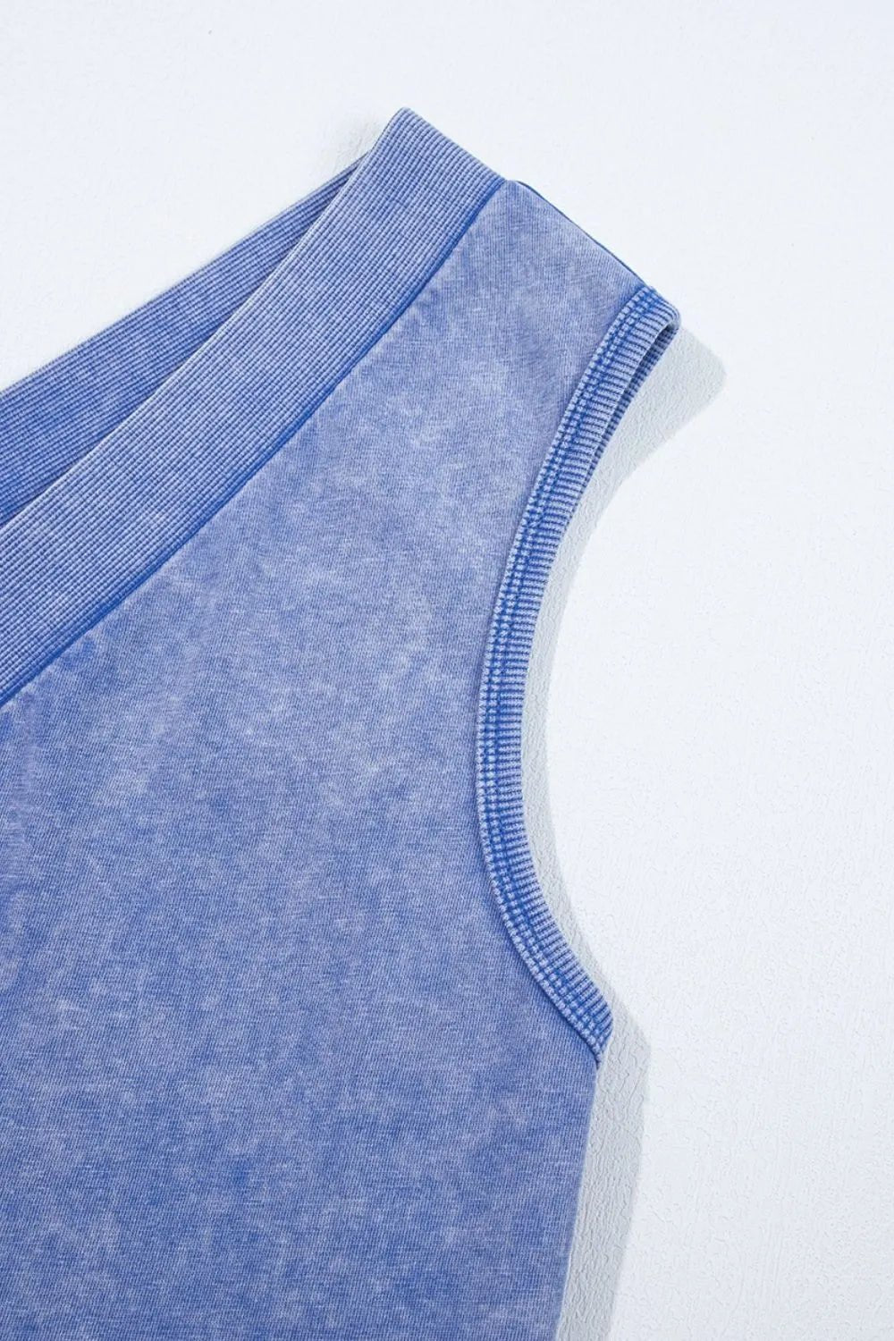 Mineral Wash Pocketed Sleeveless V Neck Loose Romper – Dusty Blue for Shopify Collective (6 view)