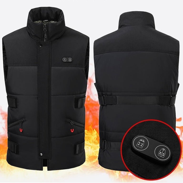 8 - Zone Dual - Control Adjustable Waist Heated Vest | LITEGUEST – Black Vest for Apparel (6 view)