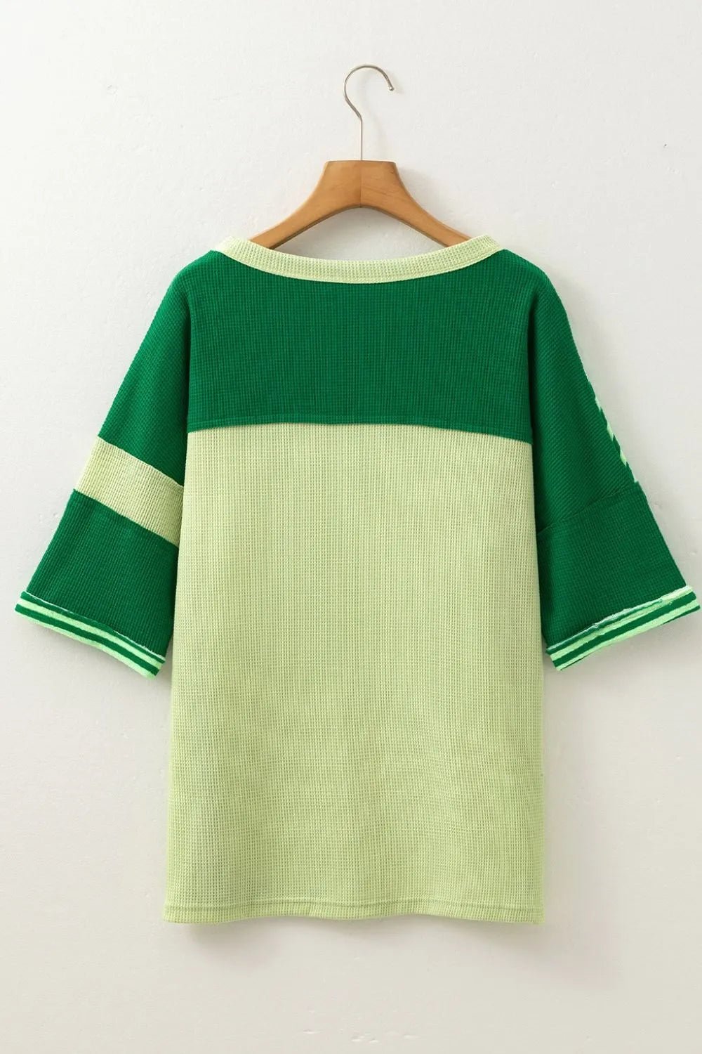 Striped Textured Half Sleeve T-Shirt – Green for Shopify Collective (4 view)