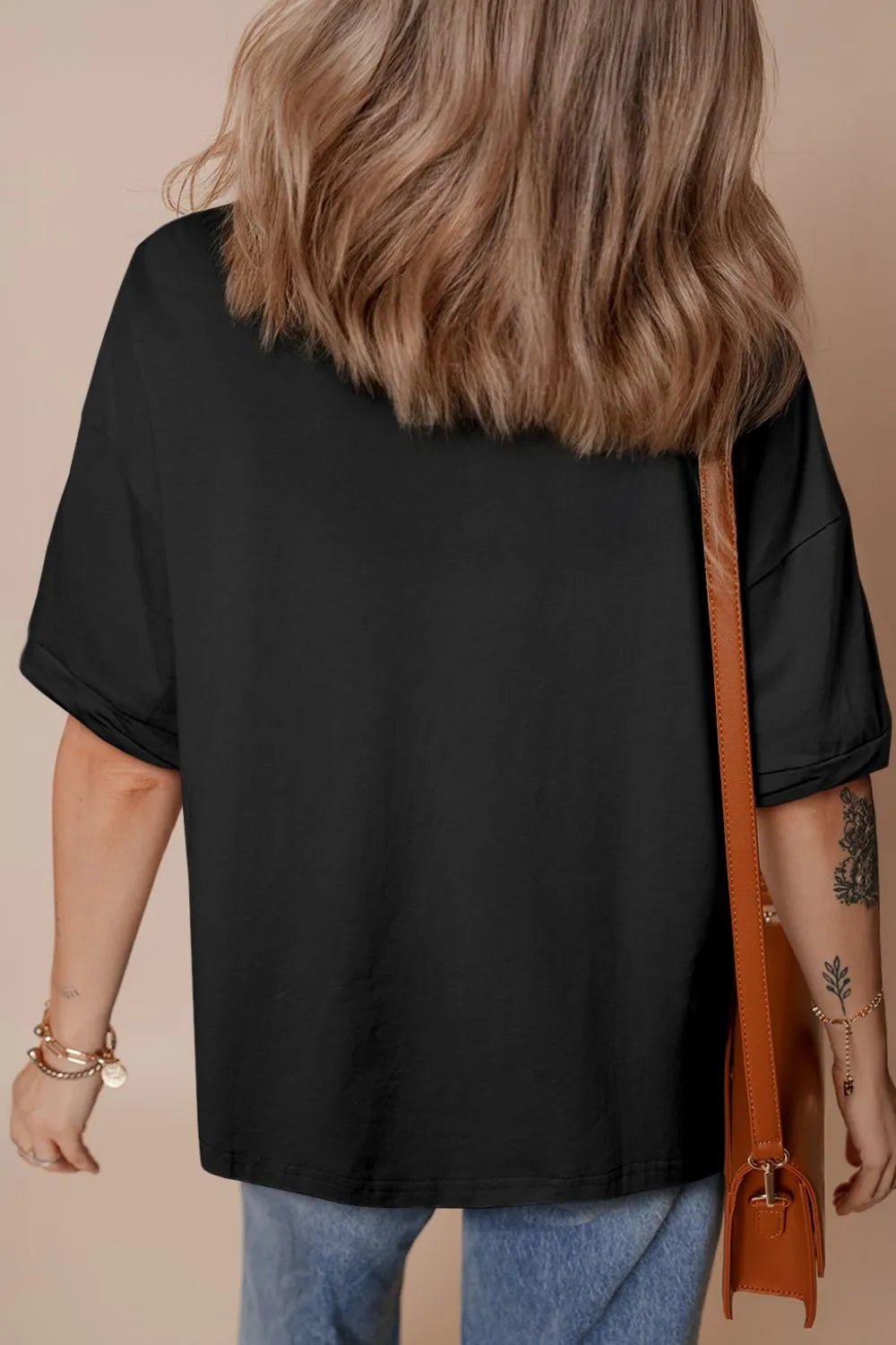Loose Half Sleeve Hi Low Hem T Shirt – Light Blue for Best Sellers (18 view)