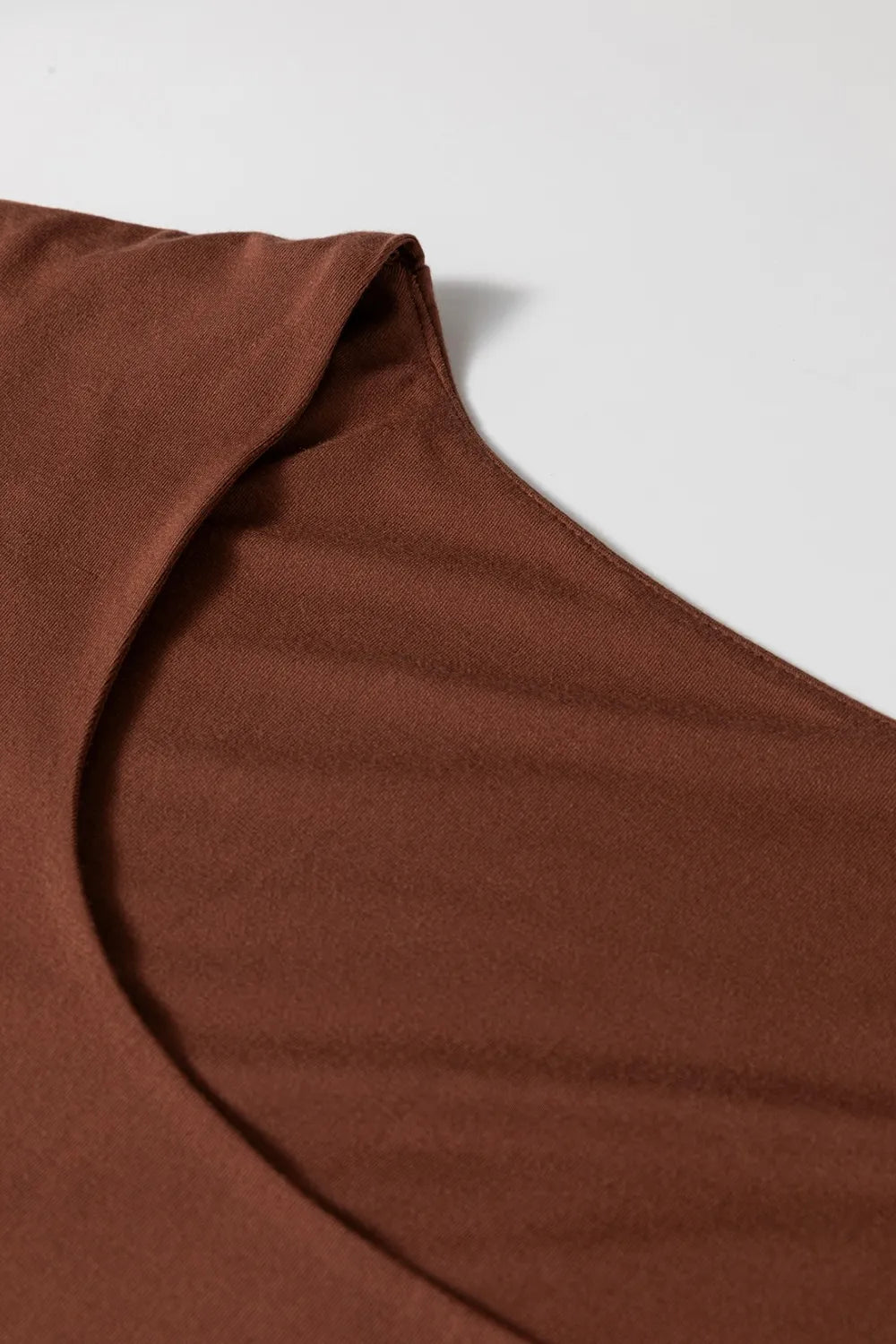 Round Neck Slim Cap Sleeve Top – Brown for Shopify Collective (7 view)