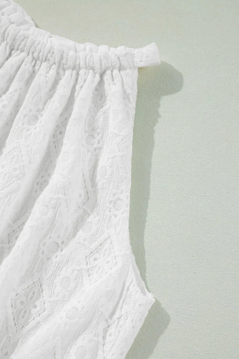 Lace Sleeveless Tied Waist Mini Dress – White for Shopify Collective (13 view)