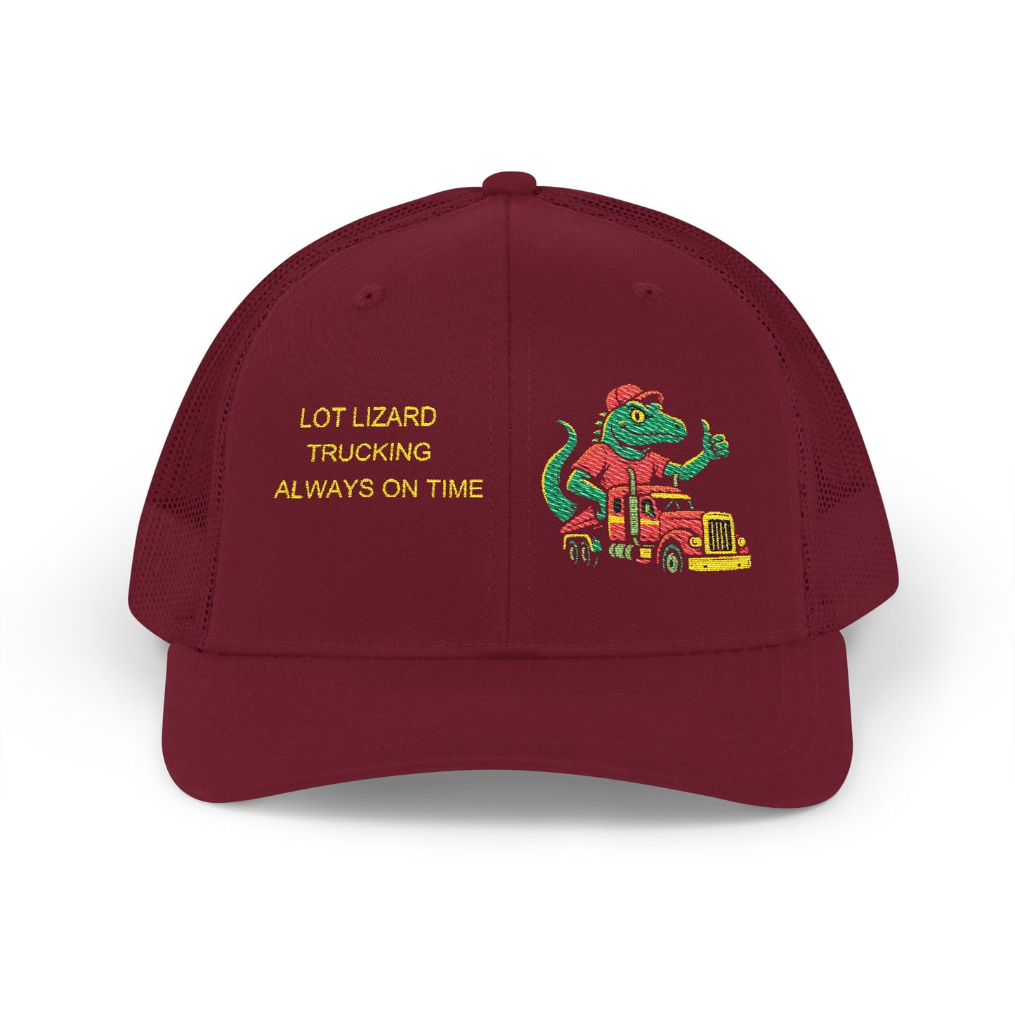 Embroidered Snapback Trucker Cap Lot Lizard Trucking Design – One size Apparel by Printify