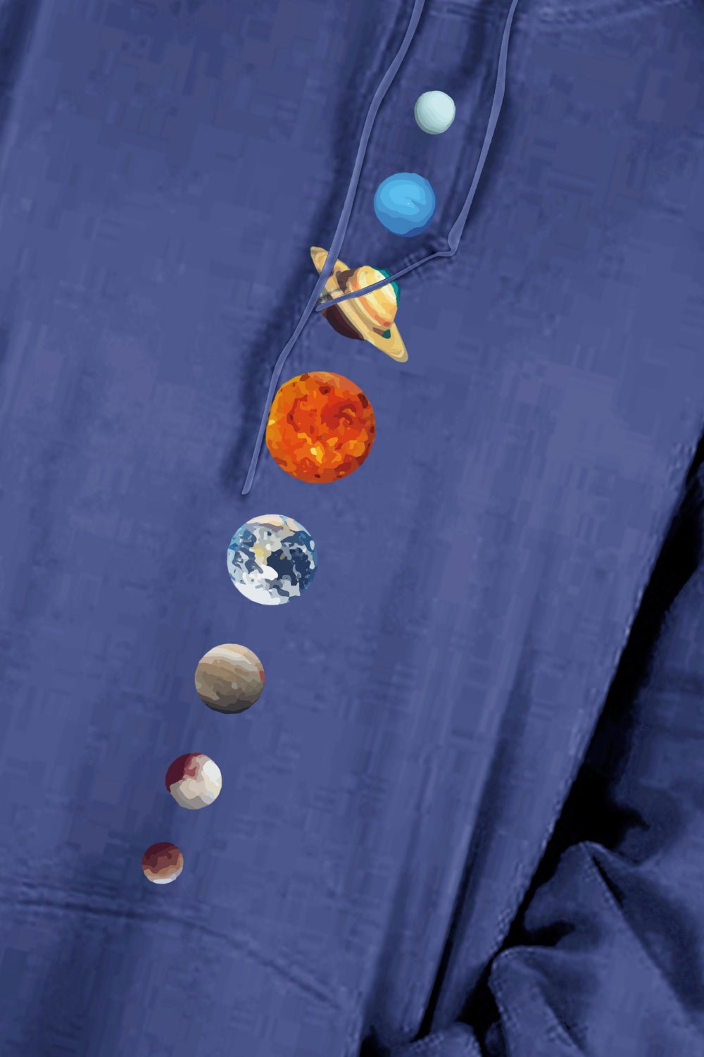 Simply Love Simply Love Full Size Dropped Shoulder Solar System Graphic Hoodie – Dusty Blue by Simply Love