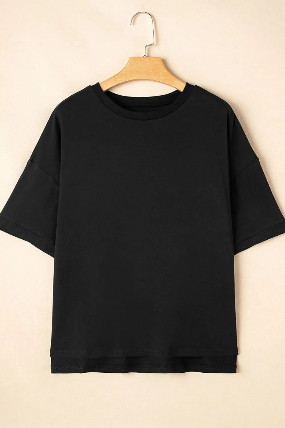 Loose Half Sleeve Hi Low Hem T Shirt – Black for Best Sellers (20 view)