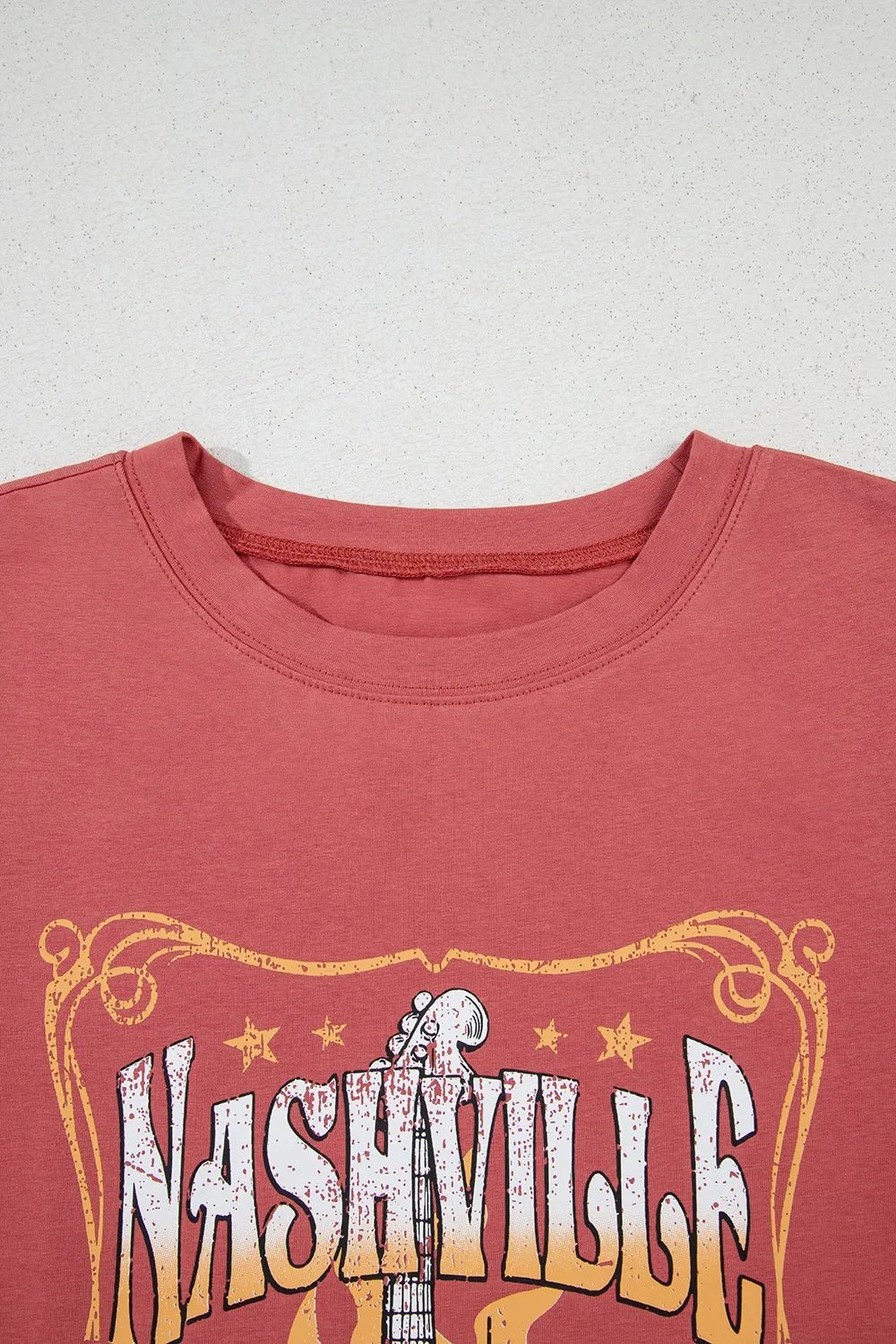 Mineral Nashville Music City Graphic Retro T-Shirt – Burnt Coral for Shopify Collective (6 view)