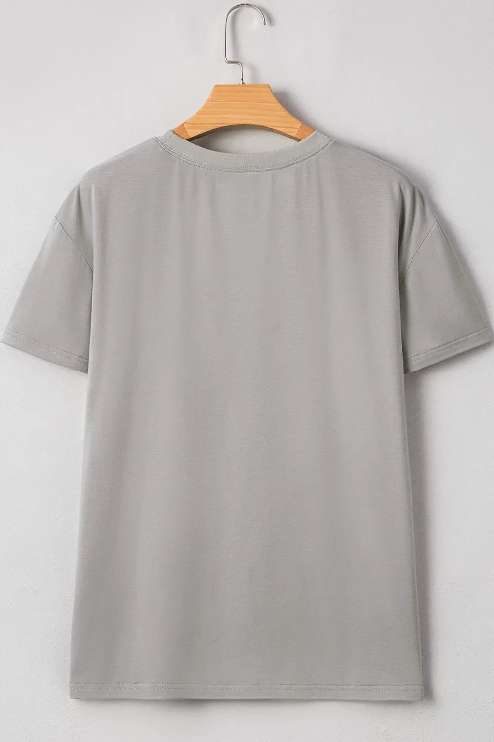 Letter Graphic Round Neck Short Sleeve T-Shirt – Gray Women's Top for Shopify Collective (6 view)