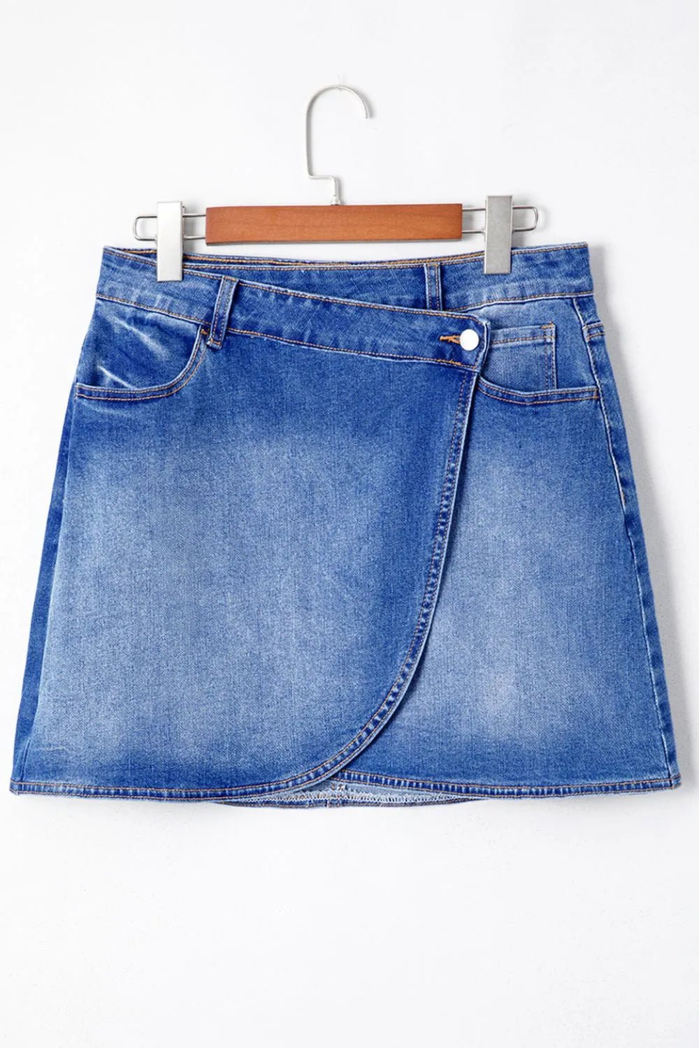 Wrapped Crossed Waist Denim Mini Skirt – Medium for Shopify Collective (3 view)
