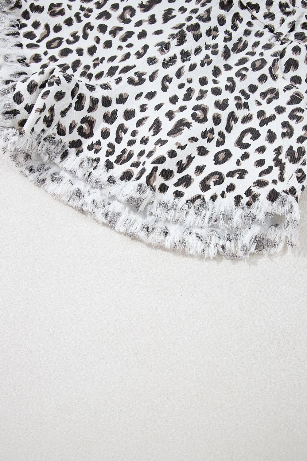 Leopard Frayed Hem Denim Shorts – Leopard for Shopify Collective (6 view)