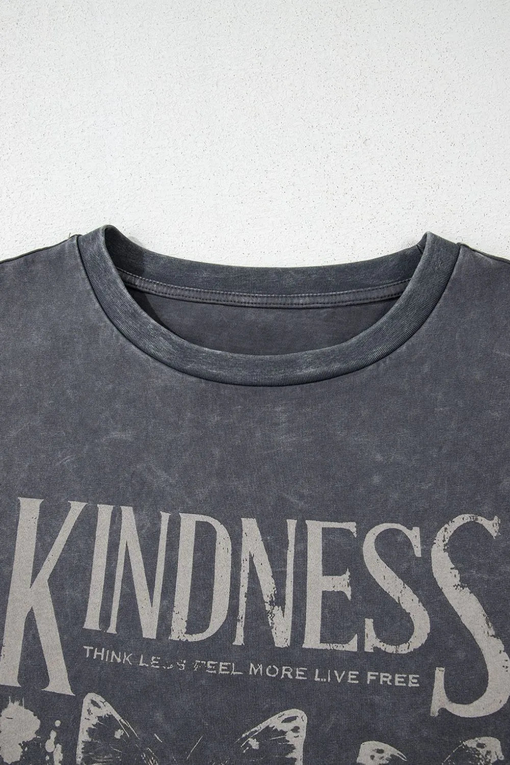 Kindness Butterflies Graphic Mineral Wash Loose Tee – Dark Gray for Shopify Collective (9 view)