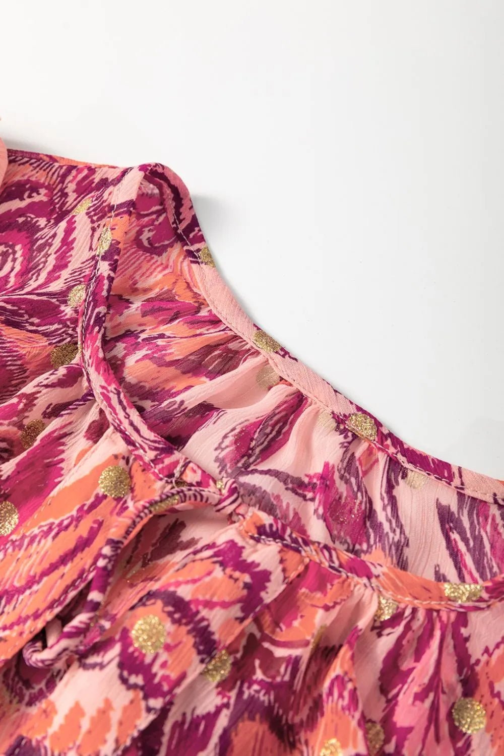 Floral Print Ruffled Puff Short Sleeve Blouse – Strawberry for Shopify Collective (8 view)