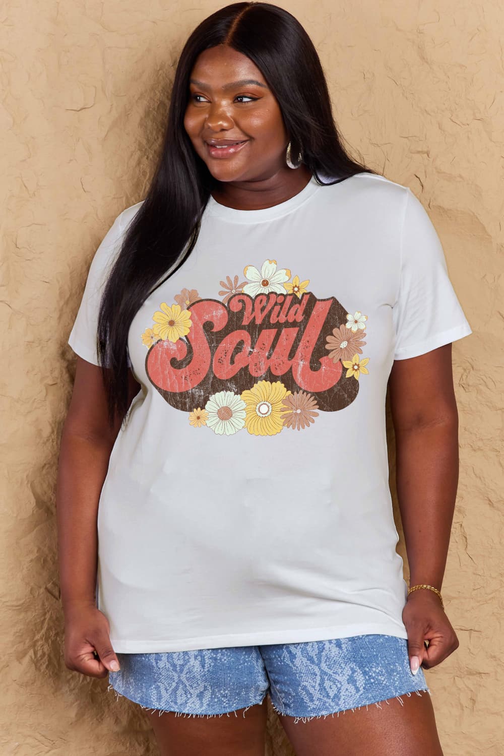 Simply Love Full Size WILD SOUL Graphic Cotton T-Shirt – Bleach by Simply Love