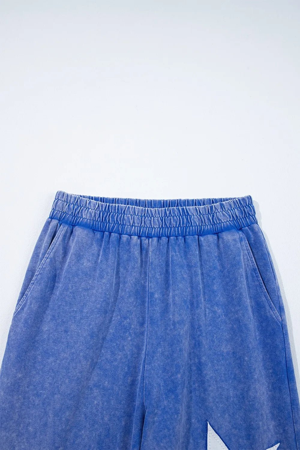 Acid Wash Star Patched Rolled Trim Top and Pants Set – Dusty Blue for Shopify Collective (10 view)