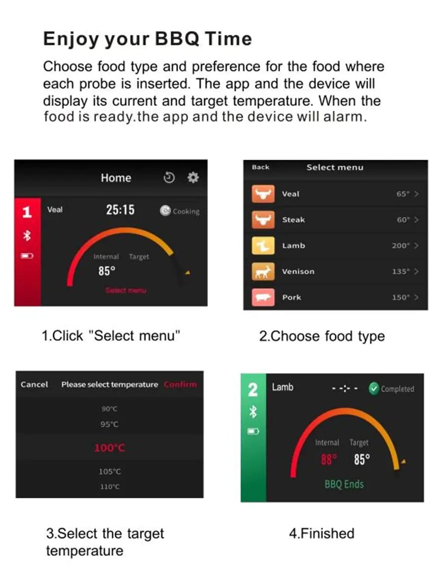Wireless - Kitchen - Food - Thermometer | Shop Sbrtn Homes – Black for cooking (1 view)