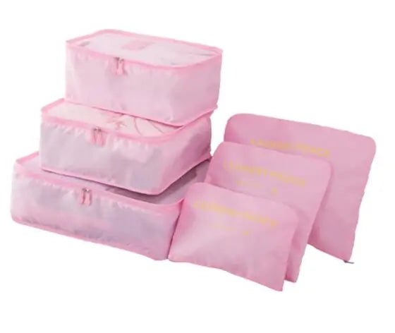 Portable Travel Luggage Packing Cubes – Baby Pink Travel cubes for bags (14 view)