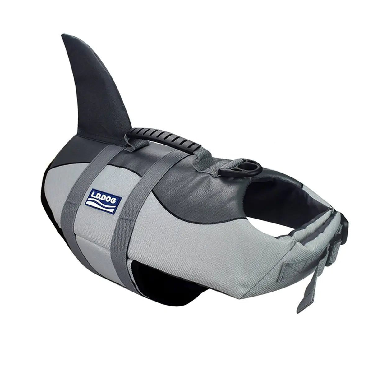 Dog Life Jacket – Adjustable Swim Vest for Dogs of All Sizes – Grey Pet for adjustable (2 view)