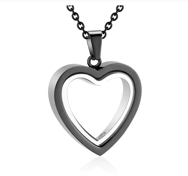 Peach - Heart - Multi - Color - Memorial - Locket | Shop Sbrtn Homes – Black Jewelry for cherished (1 view)