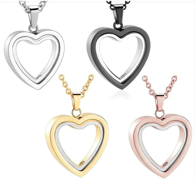 Peach - Heart - Multi - Color - Memorial - Locket | Shop Sbrtn Homes – Black Jewelry for cherished (3 view)