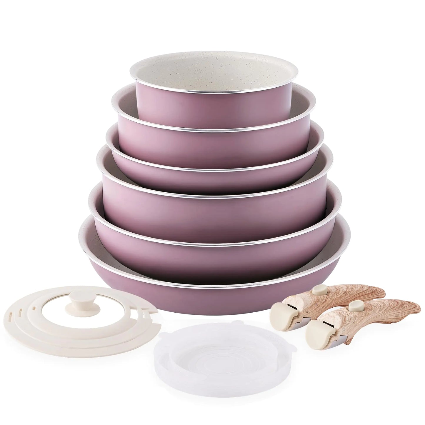 Ceramic Cookware Set | Kitchen Essentials – Purple cookware for Kitchen (1 view)