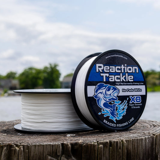 Reaction Tackle X8 Braided Fishing Line - NO FADE White 8 Strand - NEW - RM Outpost