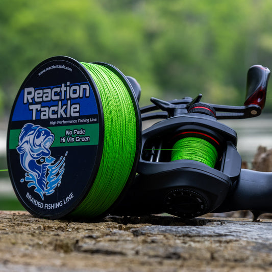 Reaction Tackle Braided Fishing Line - NO FADE Hi Vis Green - NEW
