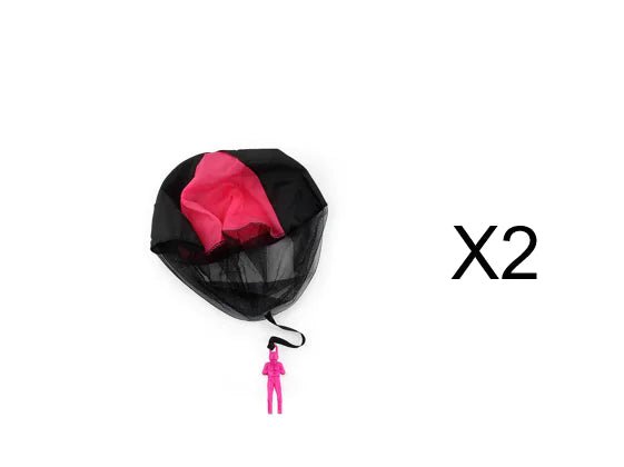 Parachute Toy for Kids – Hand Powered Outdoor Soldier Play | – Red 2pcs Toys for Active Play (3 view)