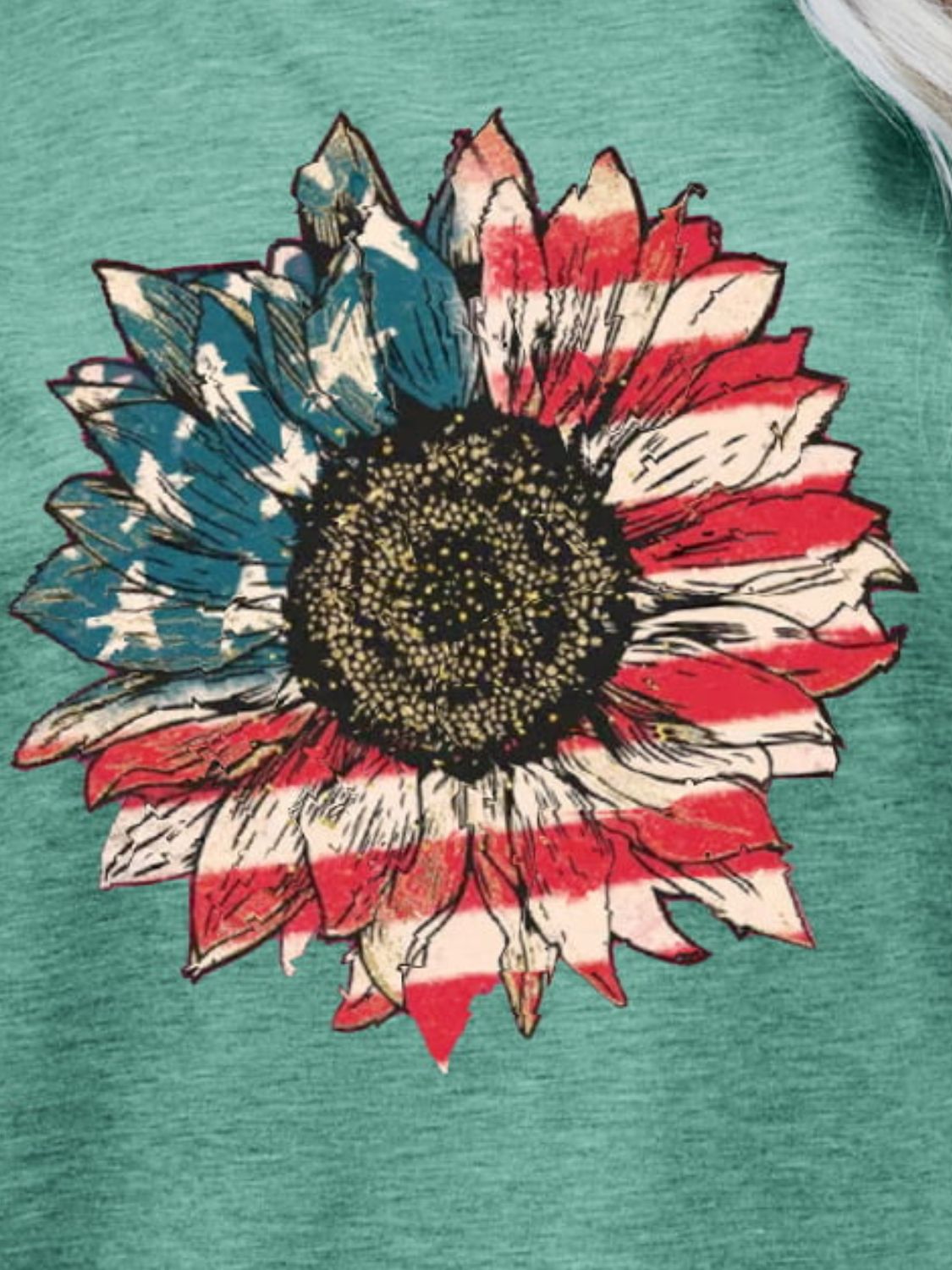 US Flag Flower Graphic Tee – Gum Leaf Women's Top for Shopify Collective (14 view)