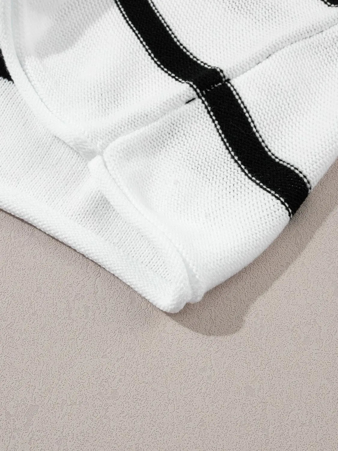 Striped Batwing Sleeve Knit Top – White by Simply Love