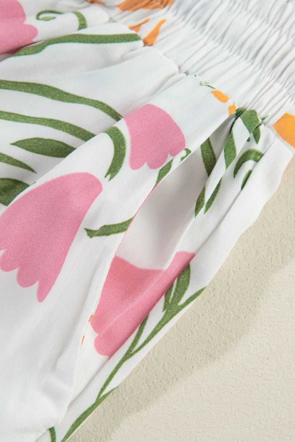 Printed Square Neck Top and Pants Set – White for Shopify Collective (10 view)