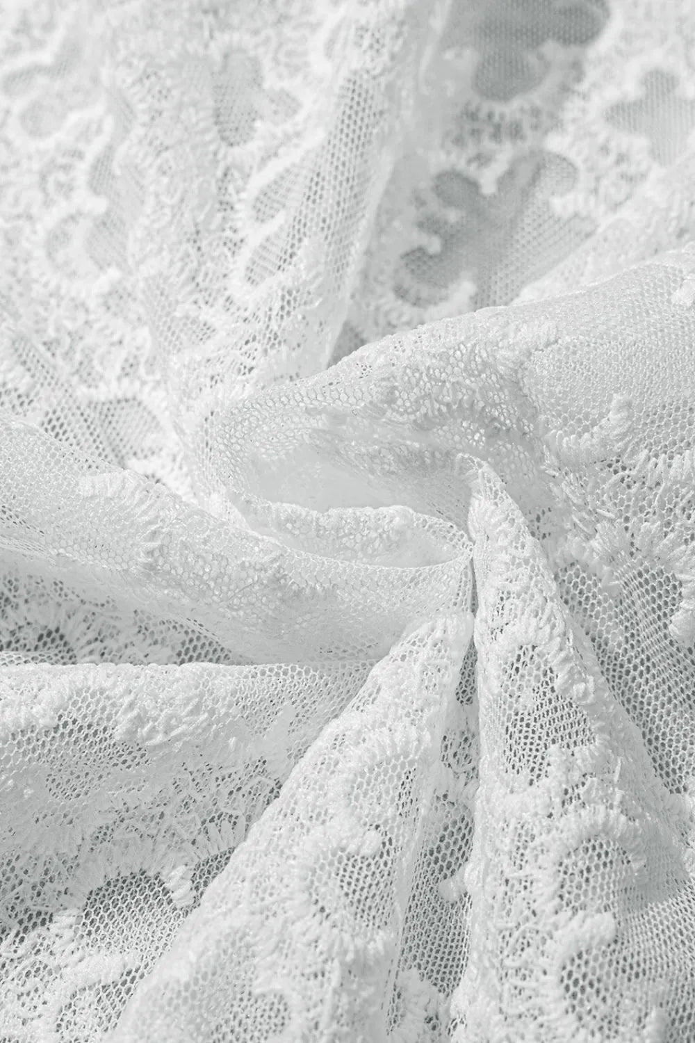 Lace Puff Sleeve Empire Waist Mini Dress – White for Shopify Collective (14 view)