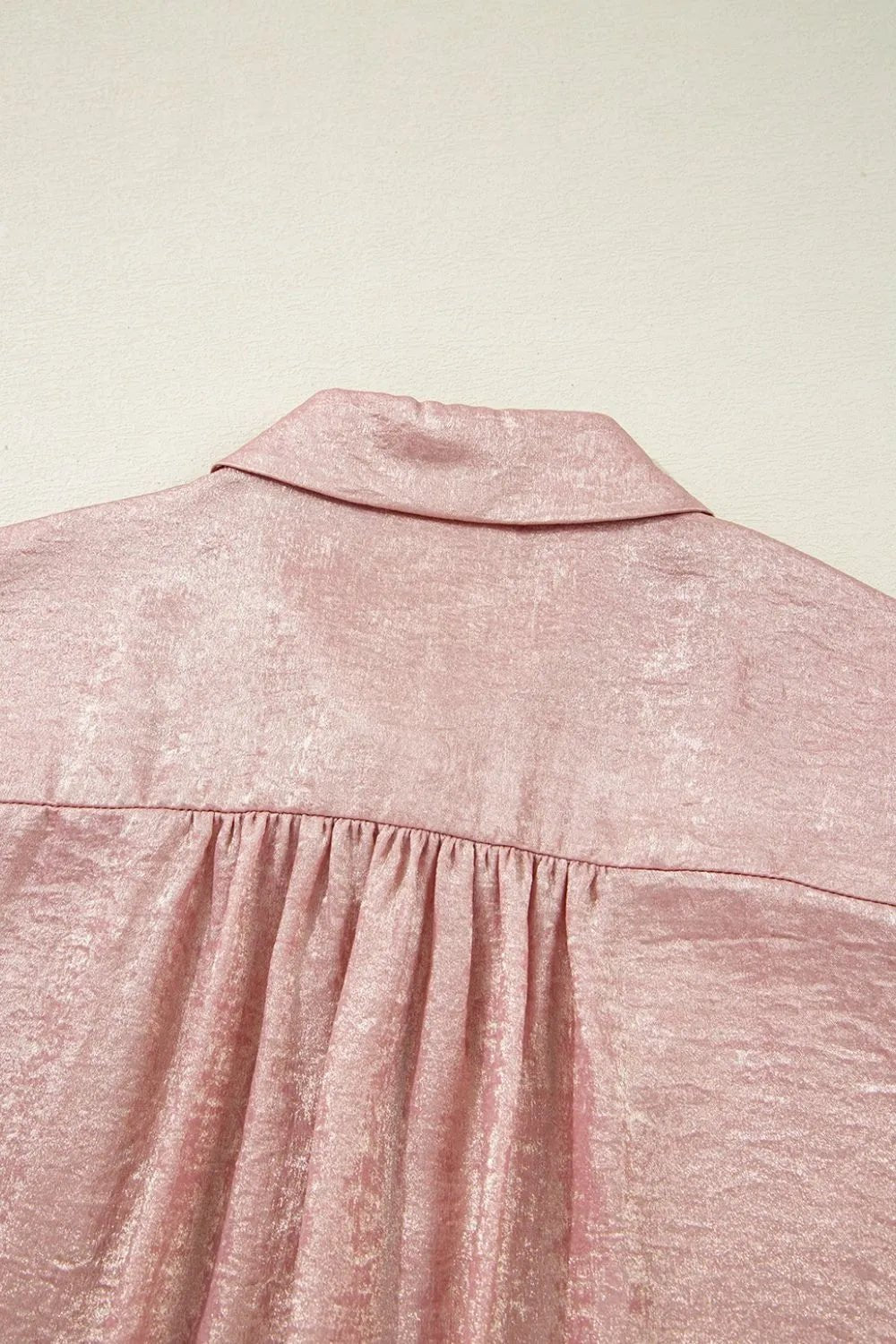 Button Down Short Sleeve Shirt – Pale Blush for Shopify Collective (6 view)